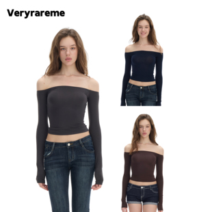 Veryrareme 弹力修身塑形一字肩长袖