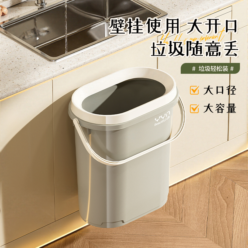 厨房壁挂大容量垃圾桶带轮夹缝