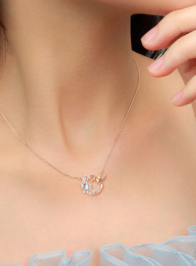 蓝桉已遇释槐鸟S925纯银项链女新款爆款轻奢高级感月光石吊坠
