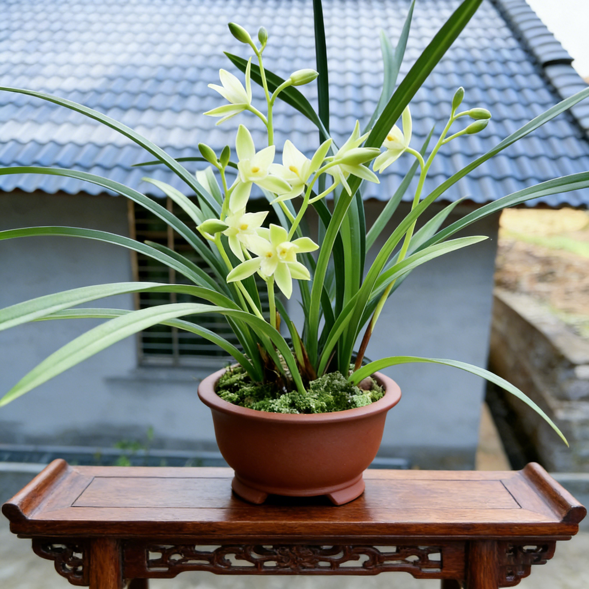 【七仙女】兰花盆栽建兰名贵花卉绿植物浓香兰草兰花苗带花苞国兰