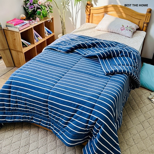 100%棉 针织布 日式 日单改款 秋冬被 款 绗缝被 2.4KG可机洗 冬季