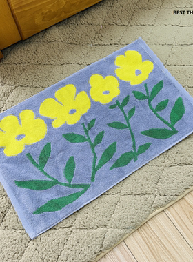 日单大牌原单 100%棉全棉提花毛圈浴室地垫/脚垫 36X60 特价清仓