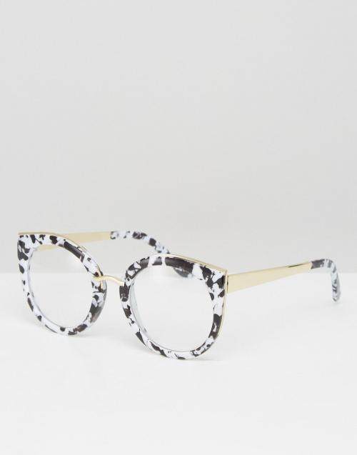 现货英国ASOS 时髦猫眼豹纹眼镜框 平光眼镜