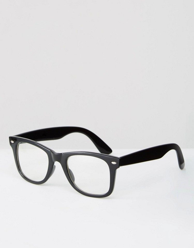 现货 英国ASOS 镜框 眼镜 平光 简约 装饰眼镜 复古黑框