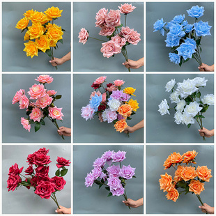 饰路引绢花 婚礼求婚布置角玫瑰高枝花材仿真花插花家居客厅摆件装