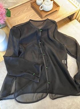 暮云纱2025夏新款超仙新中式国风防晒长袖衬衫显瘦爆款