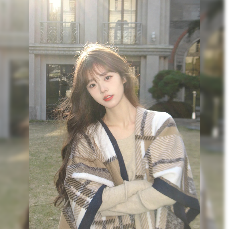 网红韩系百搭榛果灰棕长卷发