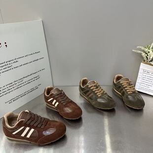 韩版拼色防滑百搭德训鞋女2026秋冬加绒爆款轻便软底不累脚休闲鞋