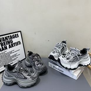 2026年冬季超火厚底加绒老爹鞋女百搭休闲运动增高显瘦双系带棉鞋