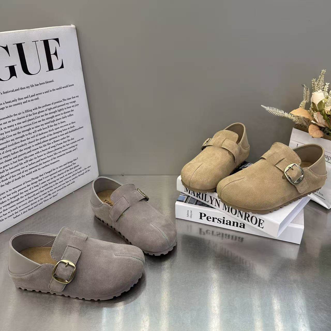 2026年新款厚底圆头皮带扣磨砂复古勃肯鞋女欧货内增高单里休闲鞋,女鞋,棉鞋,淘宝优惠券,粉丝福利购,淘宝优惠卷