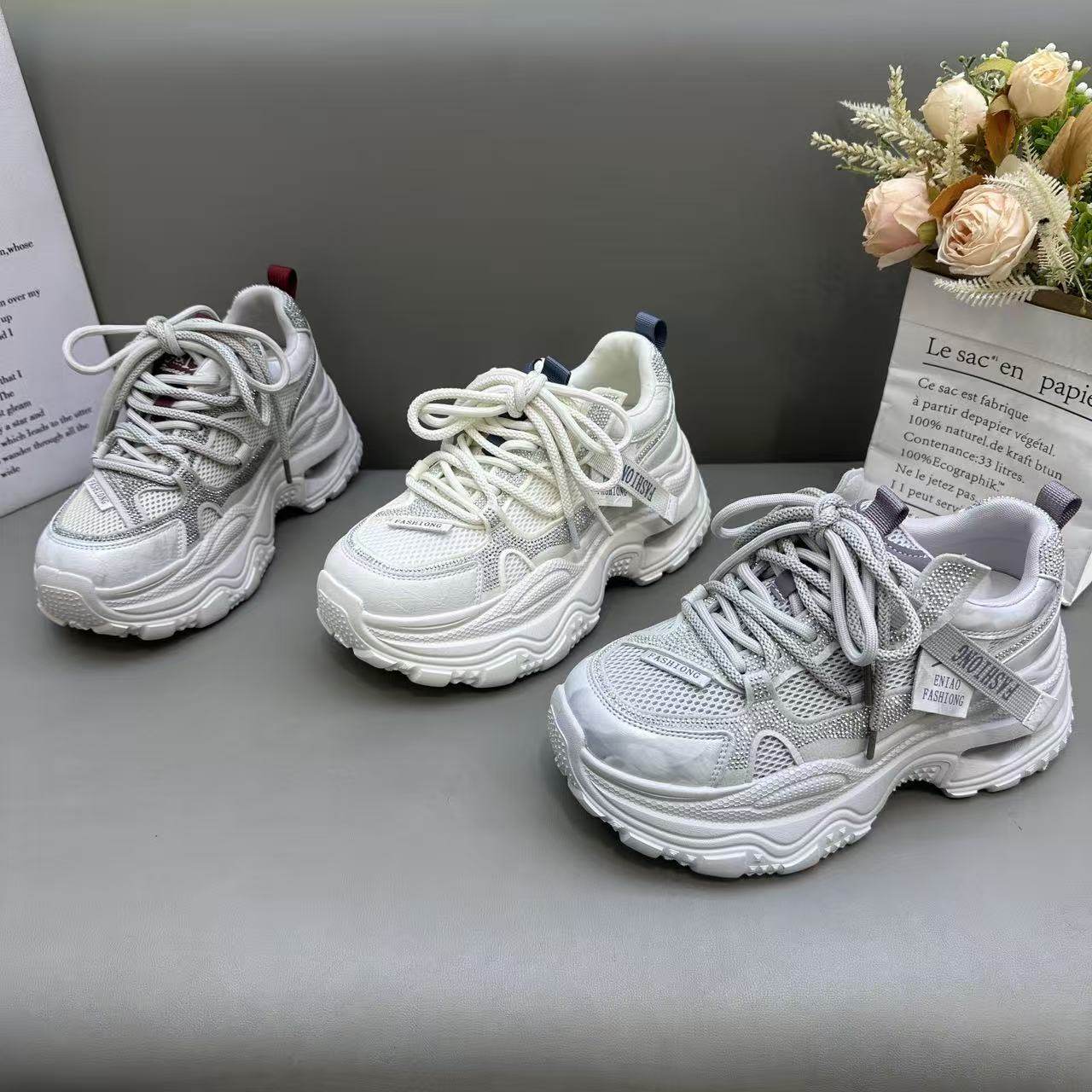 欧洲站网面厚底镂空老爹鞋女2026春季新款小个子增高时尚休闲单鞋,女鞋,棉鞋,淘宝优惠券,粉丝福利购,淘宝优惠卷