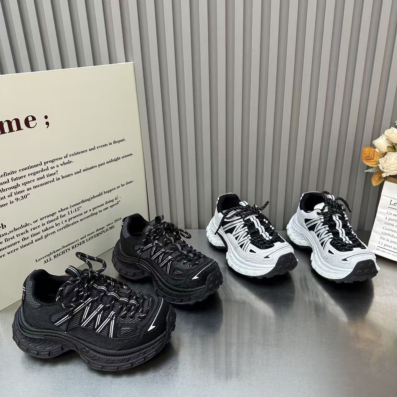欧洲站厚底增高老爹鞋女2026年早秋新款百搭脏脏做旧休闲运动潮鞋