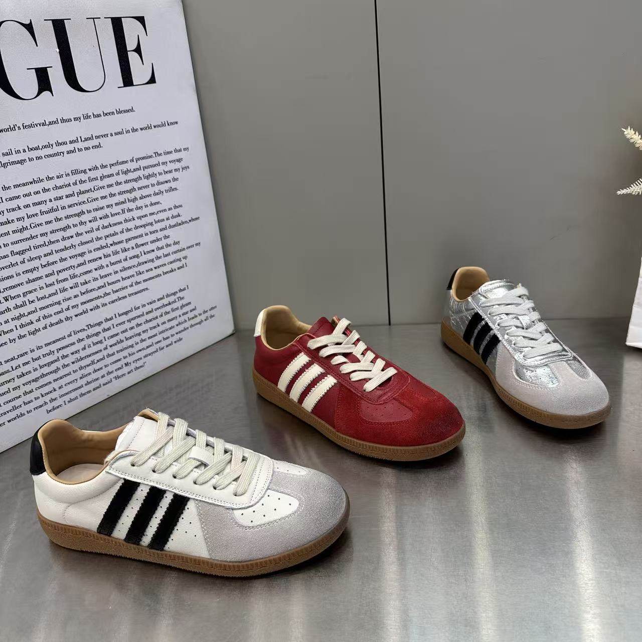 韩版ins三条杠经典德训鞋女2026年新款拼色休闲舒适百搭阿甘板鞋,女鞋,棉鞋,淘宝优惠券,粉丝福利购,淘宝优惠卷