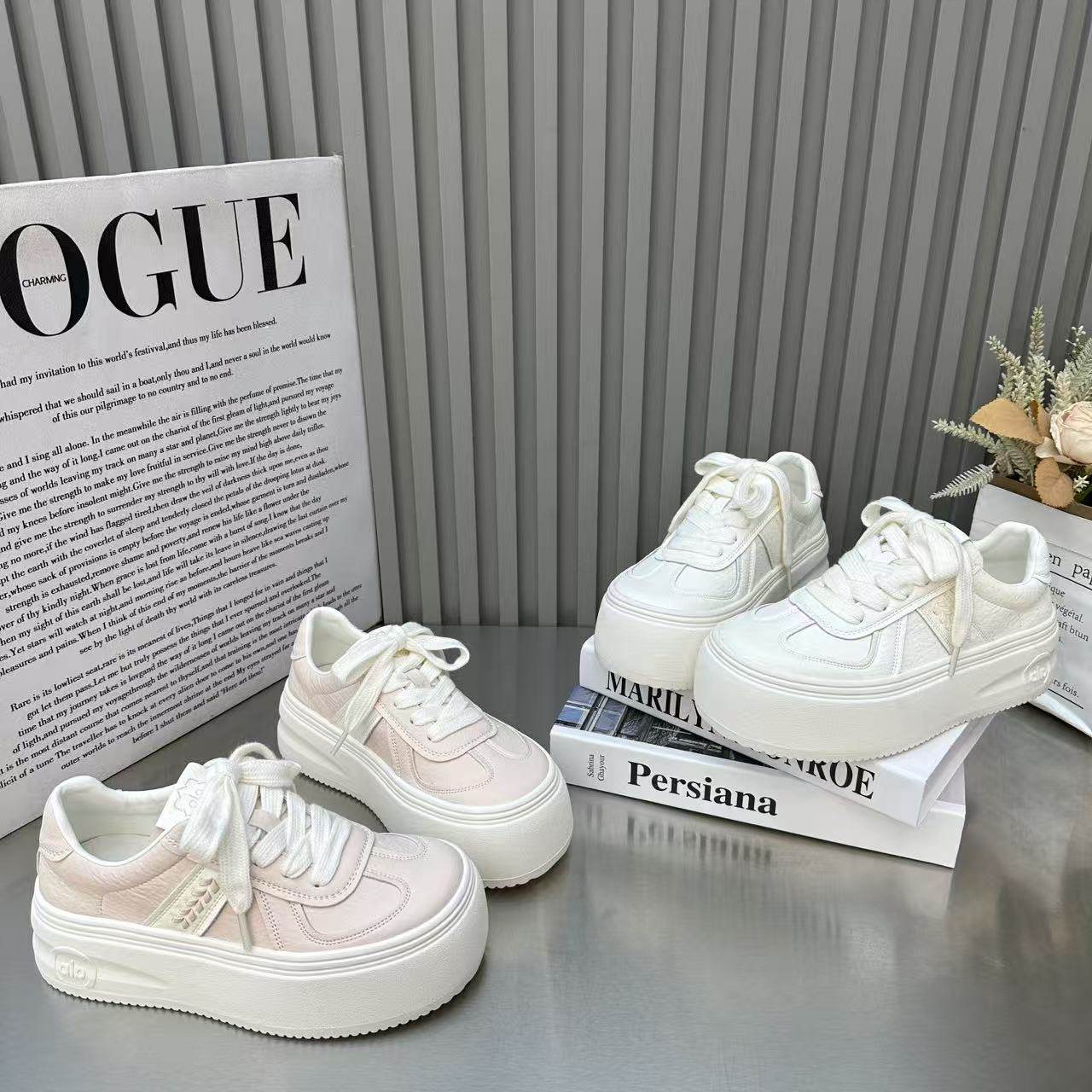 欧货厚底小个子增高小白鞋女2026年春款百搭休闲时尚系带运动板鞋,女鞋,棉鞋,淘宝优惠券,粉丝福利购,淘宝优惠卷