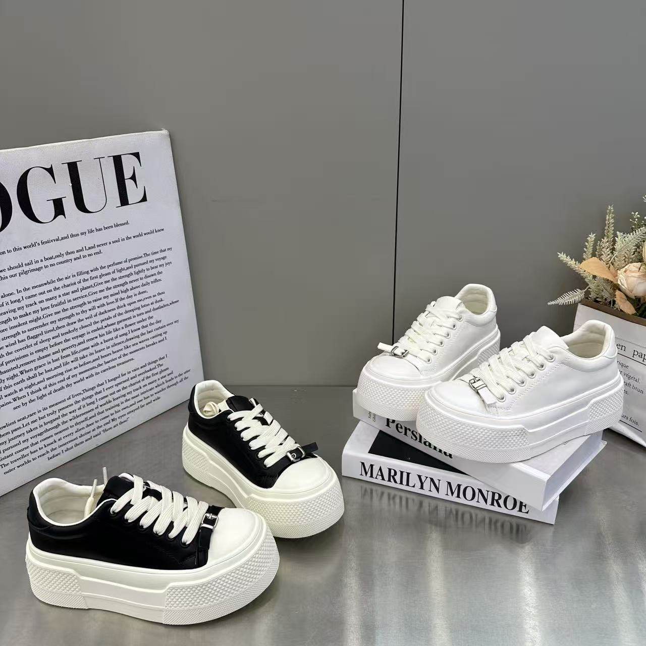 欧货松糕厚底小白鞋女2026春季新款简约增高松糕百搭时尚休闲单鞋,女鞋,棉鞋,淘宝优惠券,粉丝福利购,淘宝优惠卷