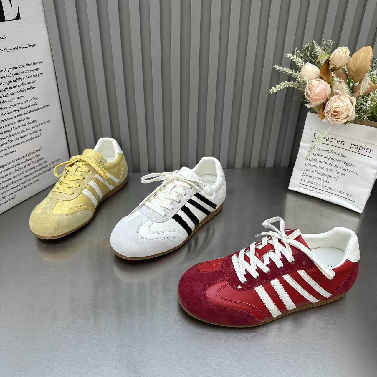 韩版ins拼色内增高德训鞋女2026新款春季厚底超火条纹运动休闲鞋,女鞋,棉鞋,淘宝优惠券,粉丝福利购,淘宝优惠卷