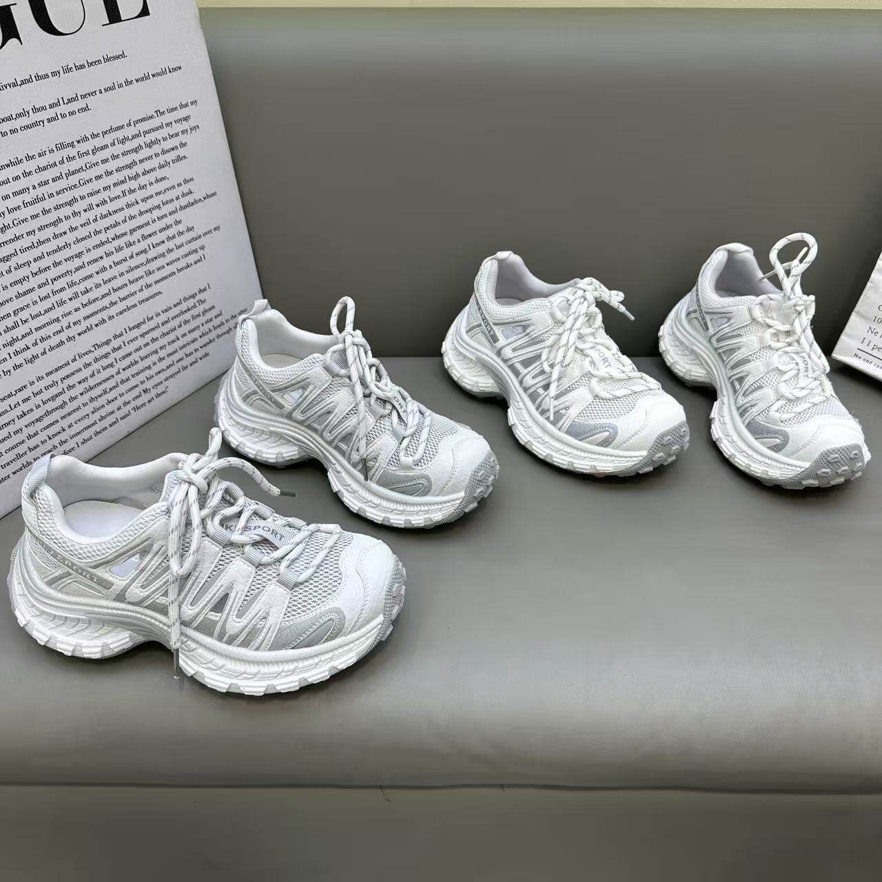 欧货小个子厚底透气网面老爹鞋女2026夏季新款增高显脚运动跑步鞋