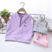 背心百搭小女孩马夹 宝宝棉外穿洋气坎肩儿童秋款 女童马甲秋季 新款