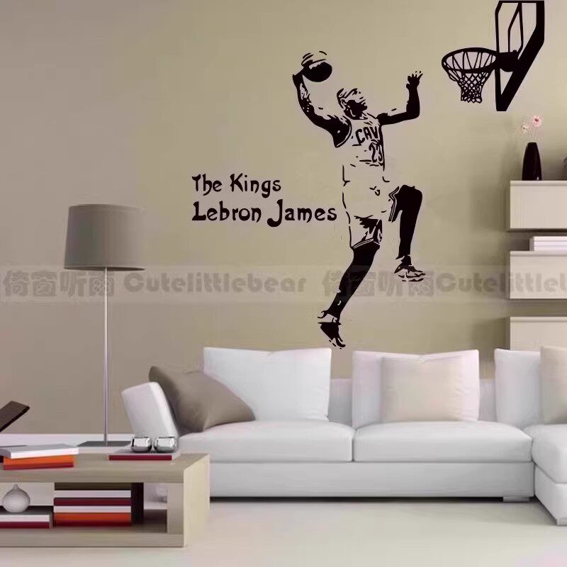 NBA篮球詹姆斯扣篮墙贴体育James湖人前锋人物贴纸寝室墙壁贴装饰