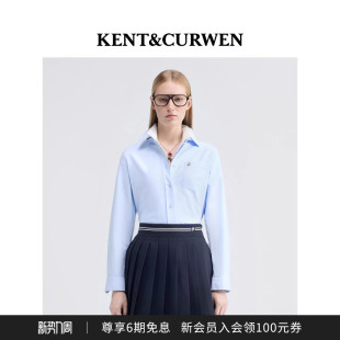 肯迪文秋冬玫瑰刺绣女士通勤纯棉衬衫 KENT&CURWEN 明星同款
