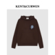 KENT&CURWEN 新年礼物 肯迪文2025秋冬玫瑰纯棉加绒连帽卫衣