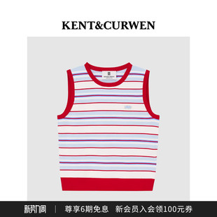 肯迪文2026春夏新品 KENT&CURWEN 三狮系列V领针织背心女 秀款