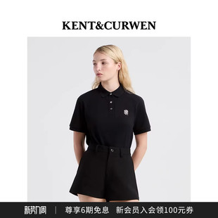 POLO衫 KENT&CURWEN 肯迪文春夏系列女士玫瑰刺锈纯色短袖