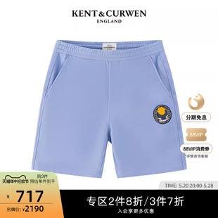 KENT&CURWEN K45O4EI011 玫瑰徽章纯棉短裤 肯迪文KC男士