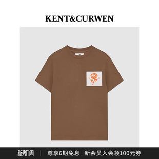 KENT&CURWEN T恤 肯迪文春夏玫瑰刺绣女士纯棉重磅学院风短袖