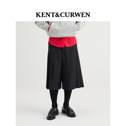 KENT&CURWEN/肯迪文秋冬系列男女同款苏格兰百褶裙裤英伦短裤