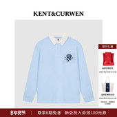 KENT&CURWEN 新年礼物 肯迪文玫瑰刺绣情侣学院风轻奢POLO衫