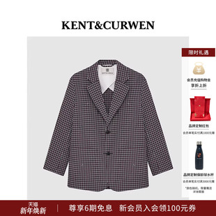 男女同款 新品 格纹玫瑰绣花休闲西服 肯迪文2025年秋季 KENT&CURWEN