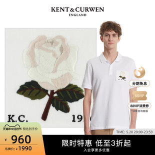 玫瑰纯棉短袖 KENT&CURWEN 新品 男女K47H9EO031 肯迪文KC夏季 polo衫