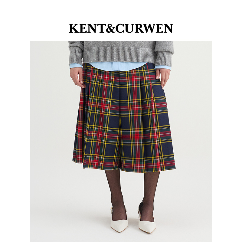 KENT&CURWEN/肯迪文春夏系列男女同款苏格兰格纹中长款裙裤