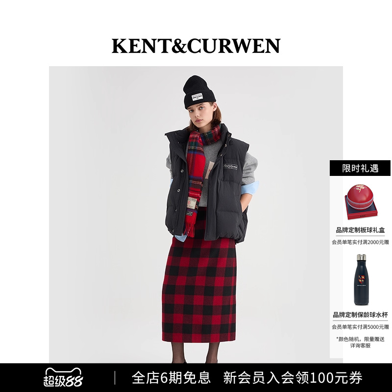 KENT&CURWEN/肯迪文格纹半身长裙