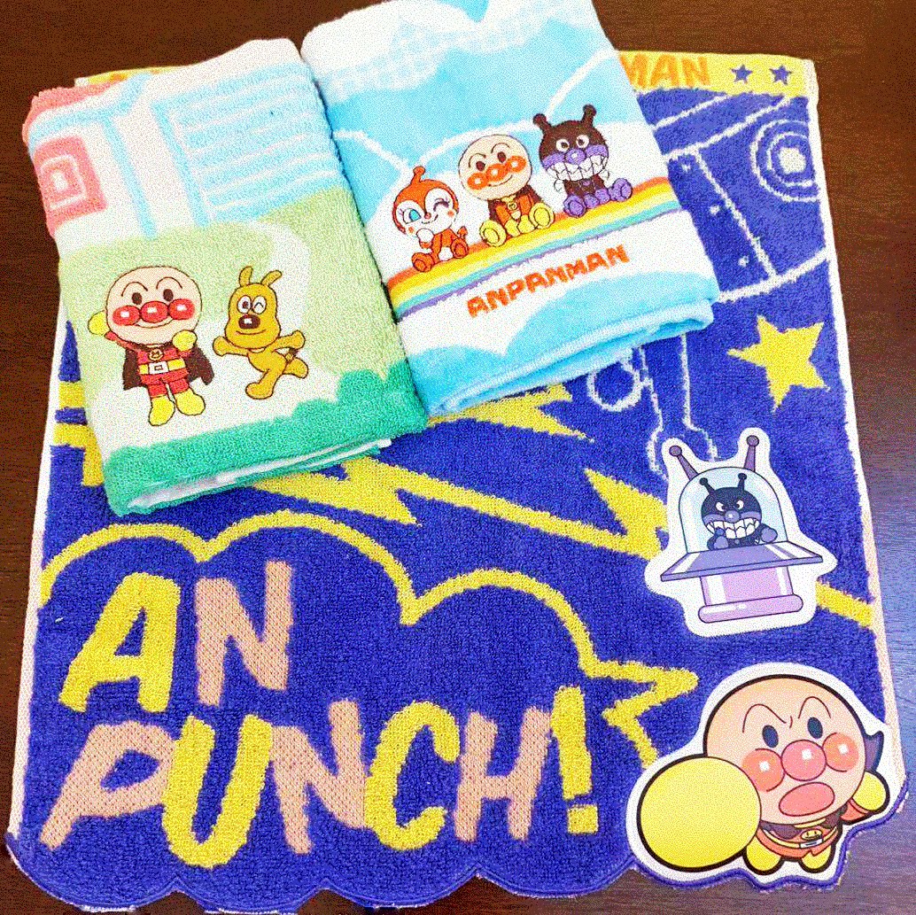 日本进口面包超人棉布口水巾新生婴儿童手帕洗脸巾毛巾方巾手绢