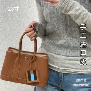 《定制专拍》纯手工进口皮TC皮包 togo皮手提包水桶手刻五金