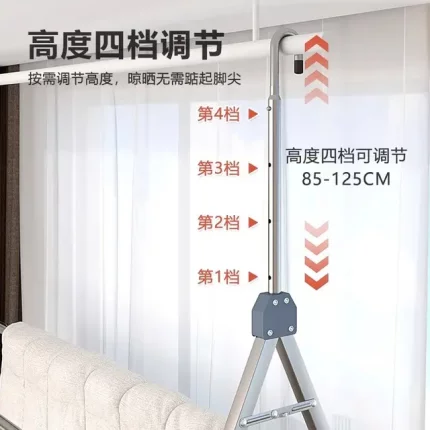 晾衣架阳台家用升降伸缩晾衣杆不锈钢悬挂式晒被子床单神器双挂杆