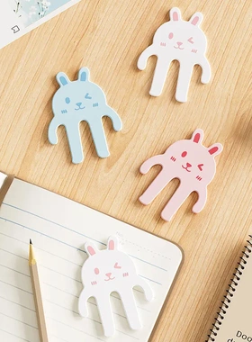 可爱卡通兔书册夹平摊分页夹创意学生书签琴谱夹乐谱夹文具礼品夹