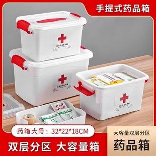 药品收纳盒家用柜内急救药膏置物架透明输液盒分格伸缩药物医药箱