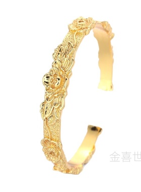 富贵牡丹手镯，显贵气百搭不挑手
