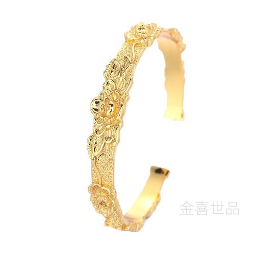 富贵牡丹手镯，显贵气百搭不挑手