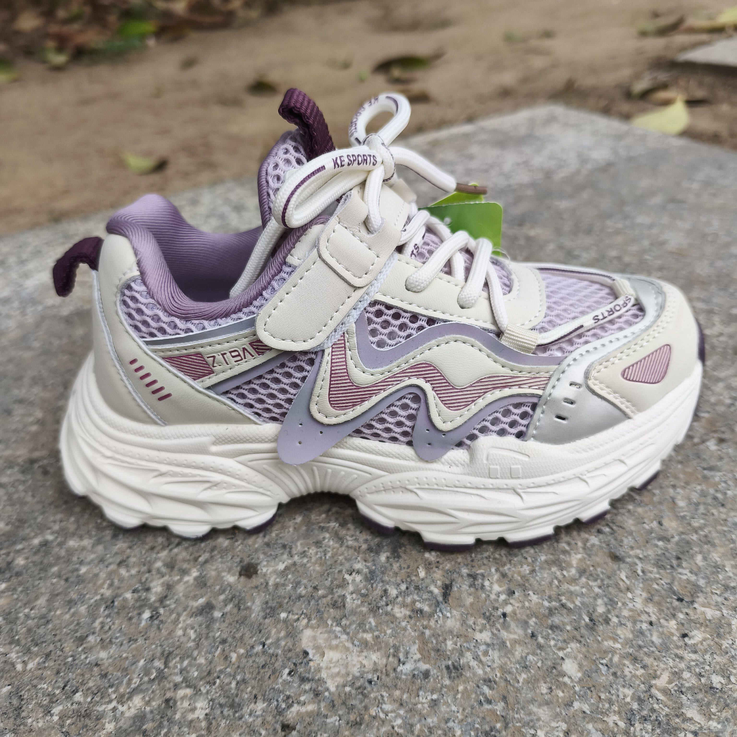 蝌蚪宝贝夏款新品单网女童运动老爹鞋透气网面轻便防滑大底魔术贴