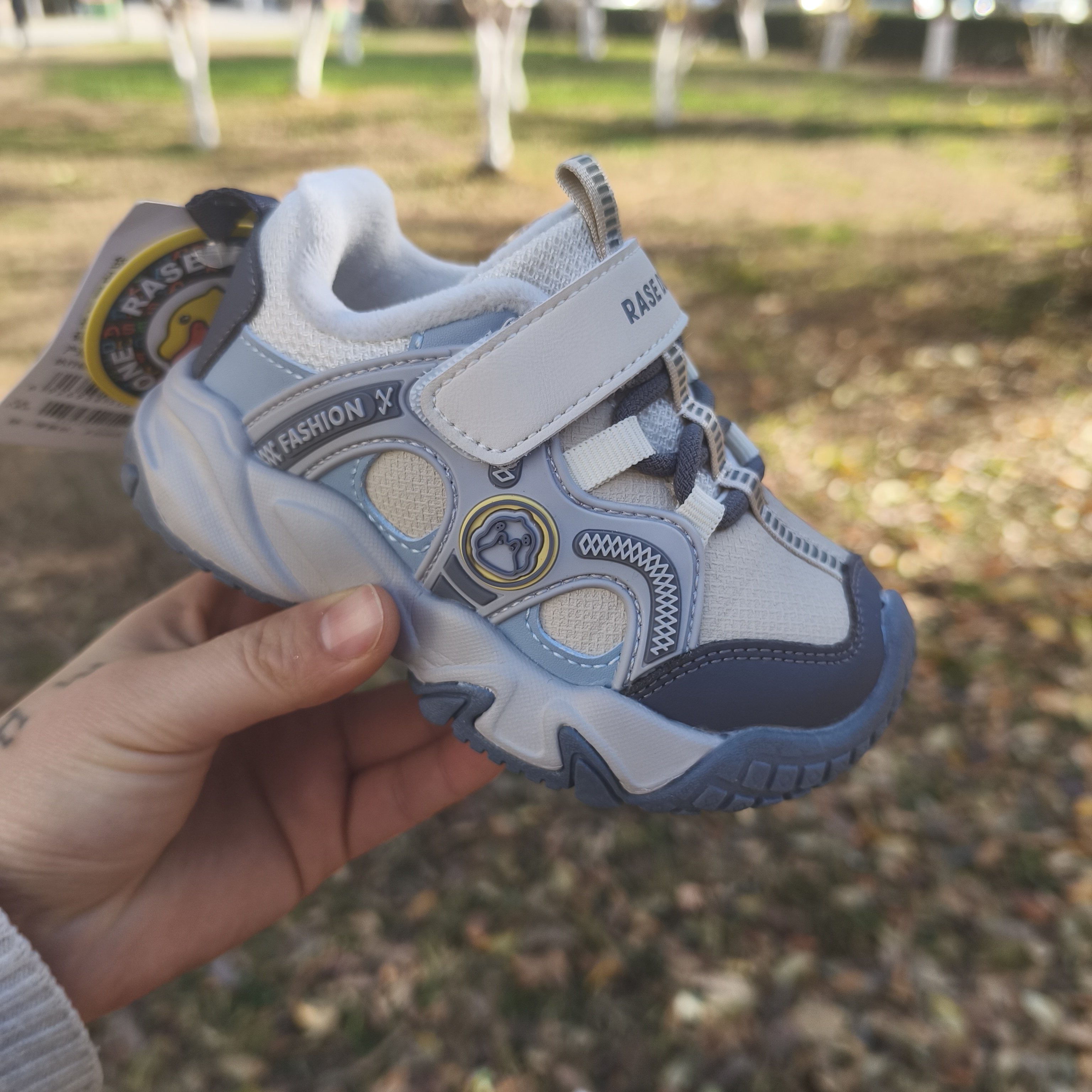 小黄鸭小童冬款二棉童鞋男童女童机能鞋运动鞋跑步鞋休闲鞋魔术贴