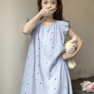 夏季水墨蝴蝶印花显瘦睡裙