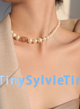 TinySylvie复古CD珍珠项链
