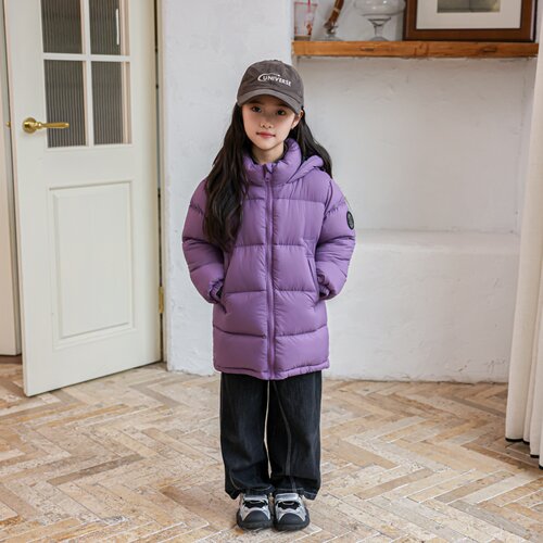 儿童经典中长款面包服羽绒服2025新国标90白鸭绒男童女童加厚外套