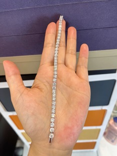 30分培育钻石满钻手链 36粒每粒30分 Pt950铂金手链重16.40克