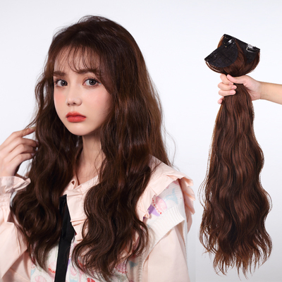 taobao agent Wig hair fillet female long hair long curly hair patchless fluffy fluffy natural simulation one piece of hair additional amount of hair and three pieces of hair