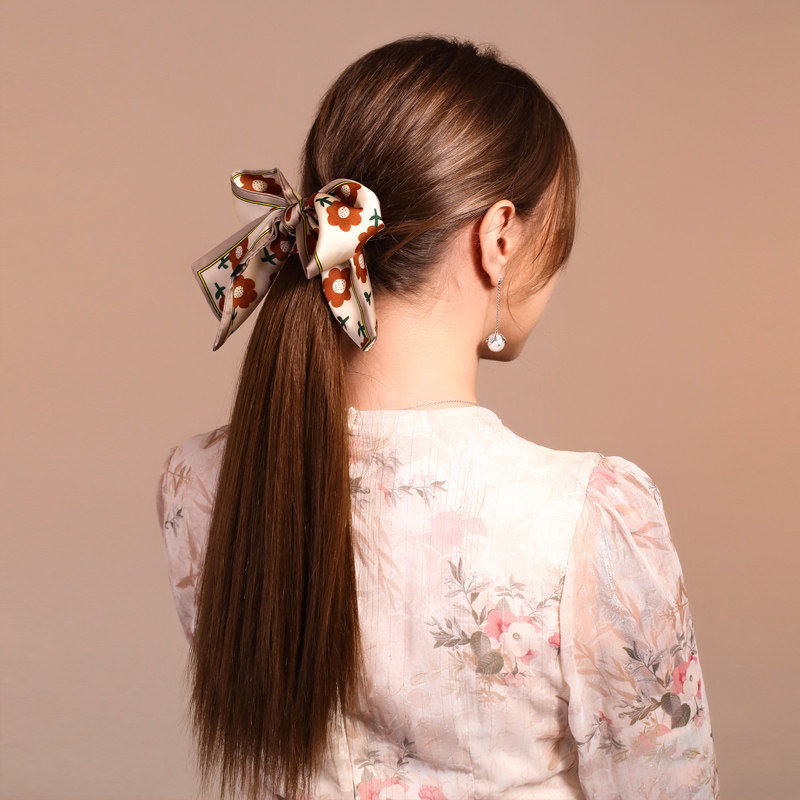 假发马尾女夏长发绑带式自然仿真丝巾发带头绳超仙马尾假发片飘带